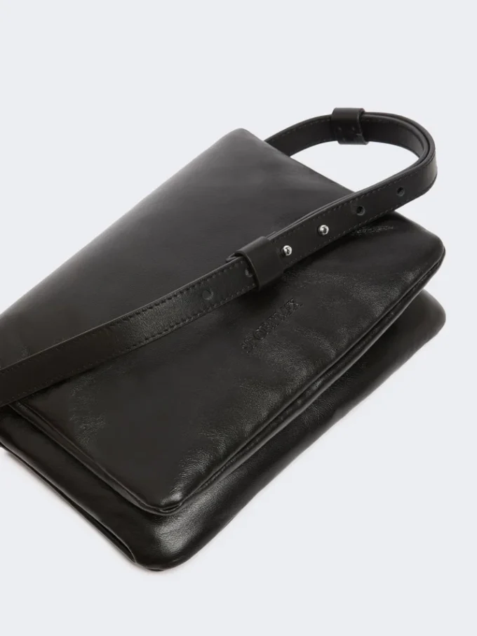 Soffy mini-bag in padded nappa leather, black