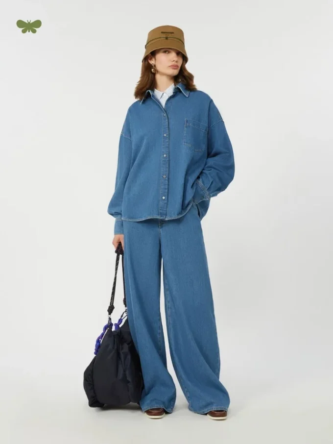 Soft cotton denim jeans, navy