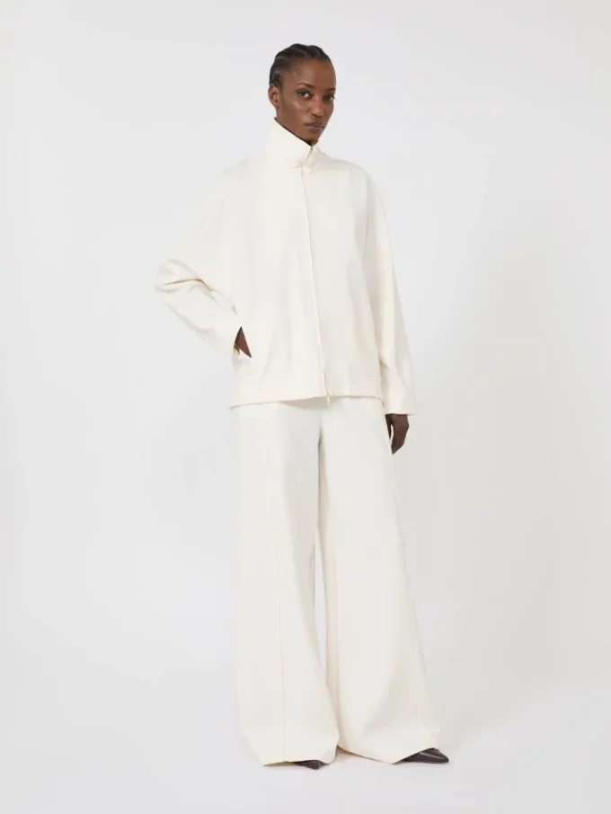 Soft scuba jersey jacket, ivory