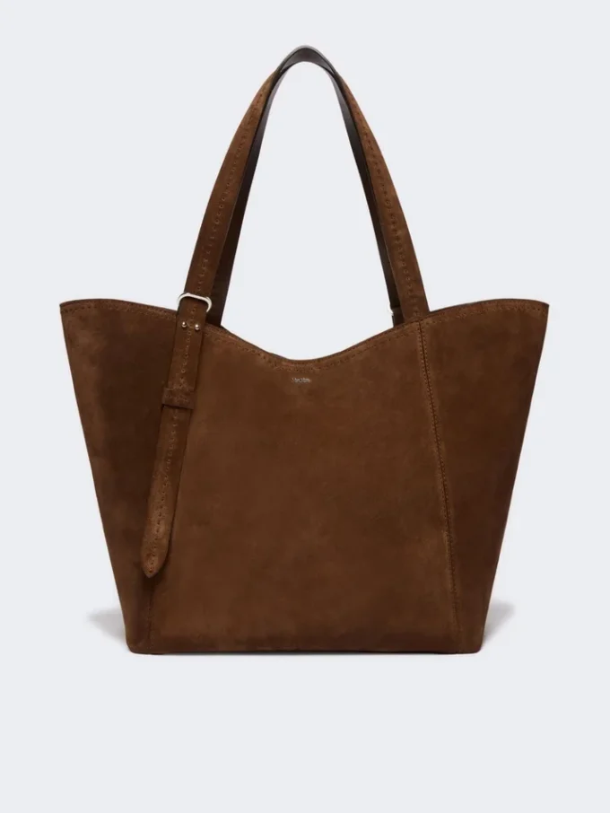 Split leather archetipo handbag, dark brown Split leather archetipo handbag, dark brown