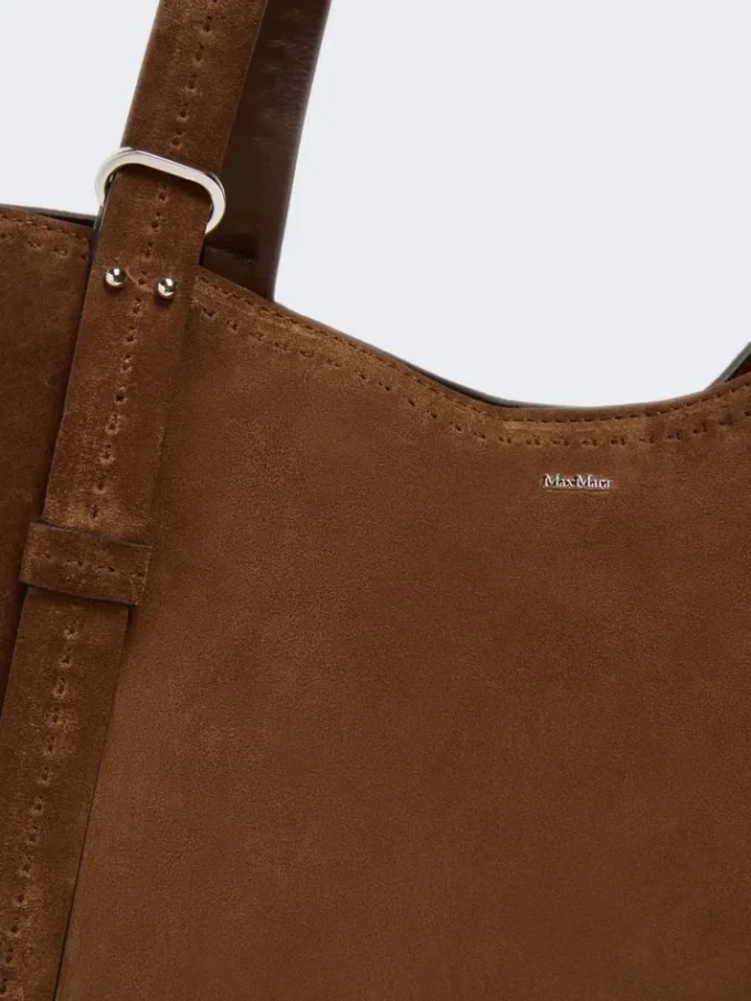 Split leather archetipo handbag, dark brown Split leather archetipo handbag, dark brown