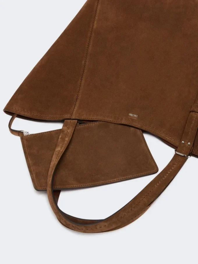 Split leather archetipo handbag, dark brown Split leather archetipo handbag, dark brown