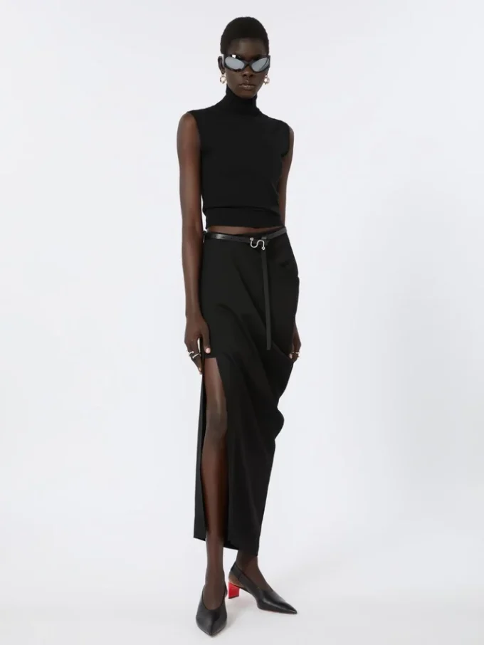 Sportmax monogram belt with buckle, black Sportmax monogram belt with buckle, black