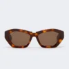 Square bold sunglasses, tawny bronze brown