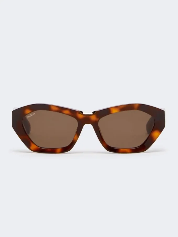 Square bold sunglasses, tawny bronze brown