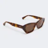 Square bold sunglasses, tawny bronze brown