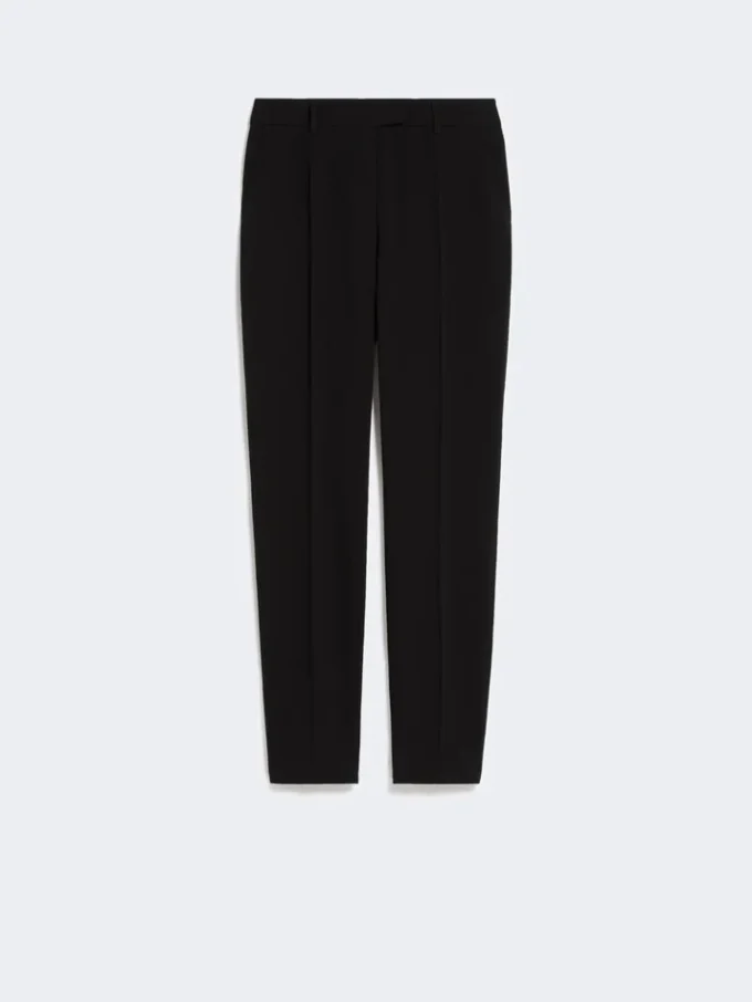 Straight-fit cady trousers, black