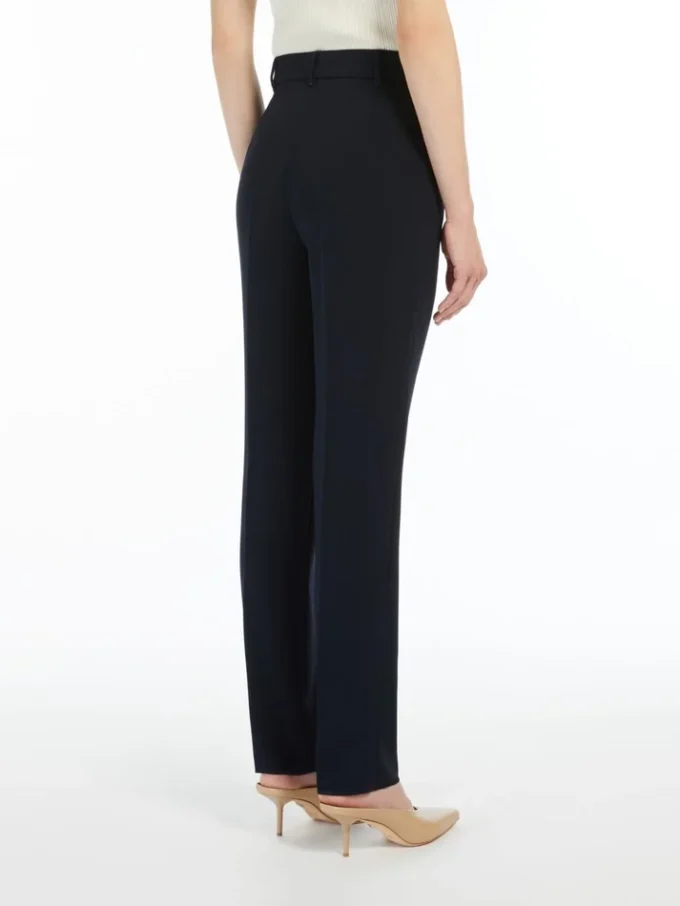 Straight-fit cady trousers, navy
