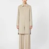 Straight-fit cashmere coat, sand