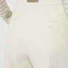 Straight-fit cotton twill trousers, ivory