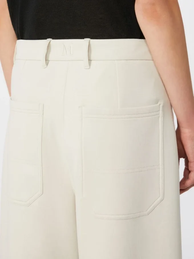 Straight-fit scuba jersey trousers, beige