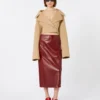 Straight leather skirt, bordeaux Straight leather skirt, bordeaux