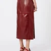 Straight leather skirt, bordeaux Straight leather skirt, bordeaux