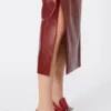 Straight leather skirt, bordeaux Straight leather skirt, bordeaux