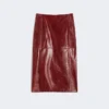 Straight leather skirt, bordeaux Straight leather skirt, bordeaux