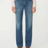 Straight-leg denim jeans, navy