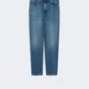 Straight-leg denim jeans, navy