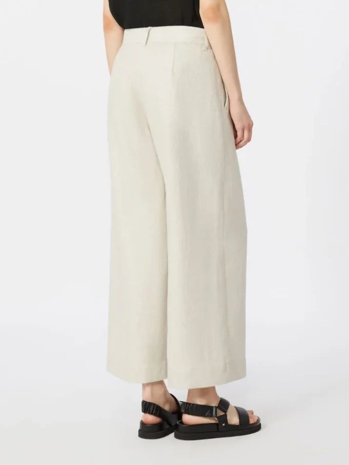 Stretch cotton and linen trousers, ivory Stretch cotton and linen trousers, ivory