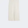 Stretch cotton and linen trousers, ivory Stretch cotton and linen trousers, ivory