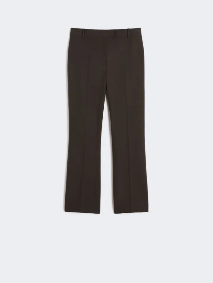 Stretch cotton and viscose trousers, dark green