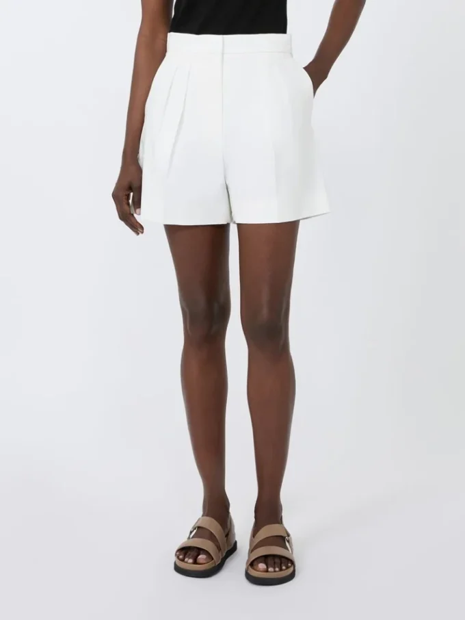 Stretch cotton satin shorts, silk