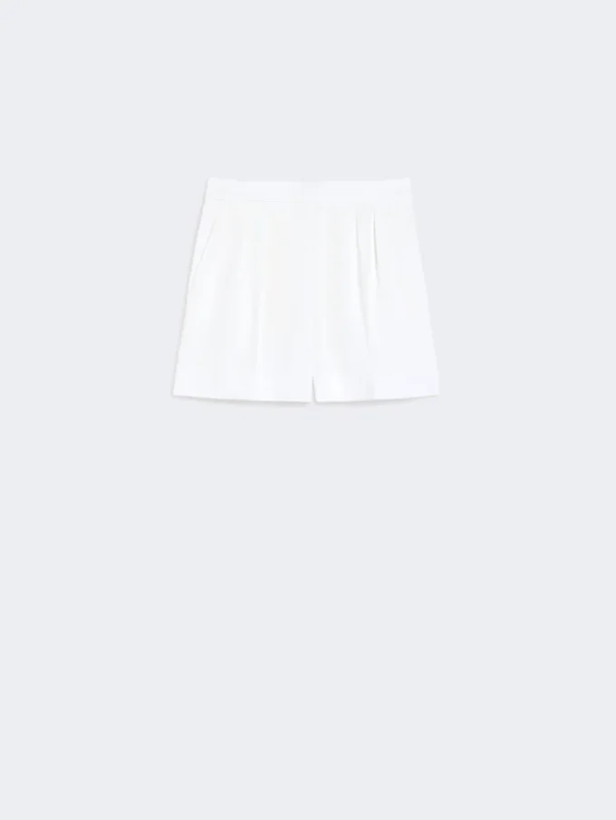 Stretch cotton satin shorts, silk
