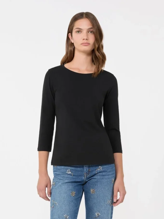 Stretch cotton t-shirt, black Stretch cotton t-shirt, black
