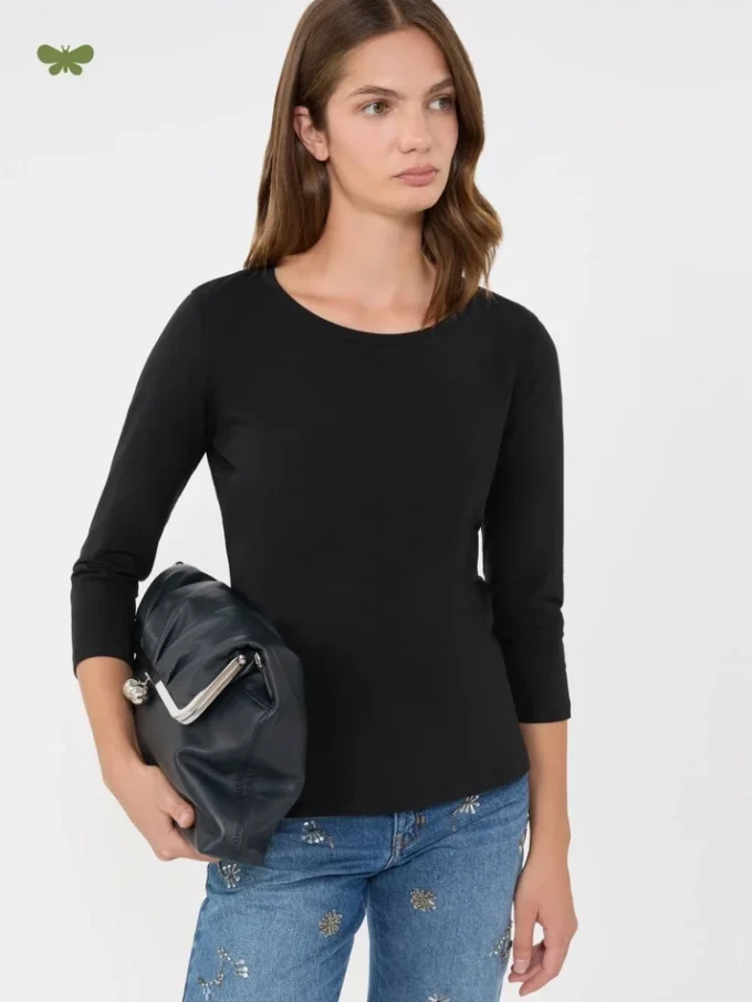 Stretch cotton t-shirt, black Stretch cotton t-shirt, black