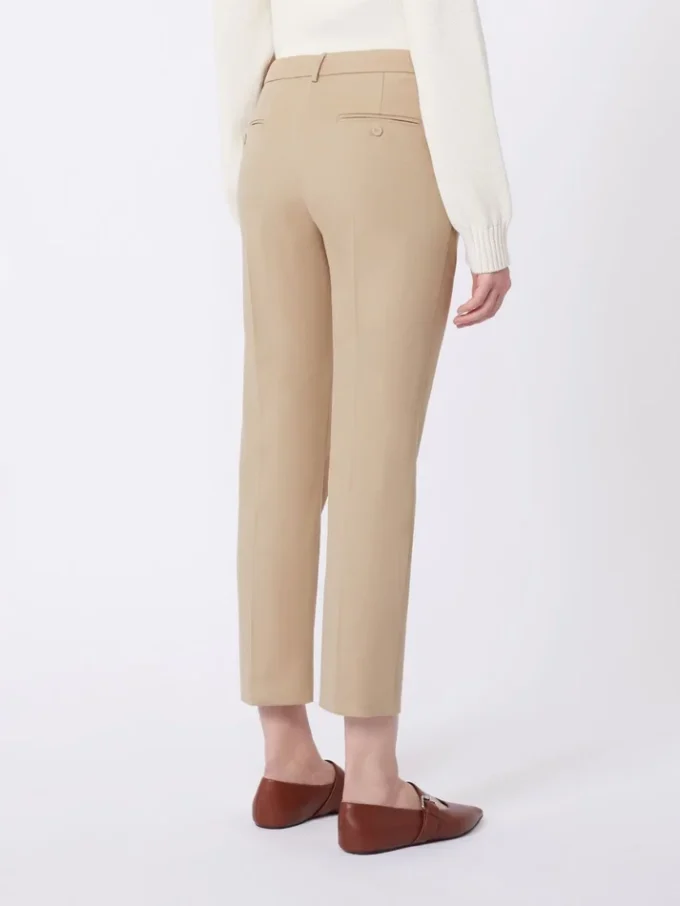 Stretch cotton trousers, camel