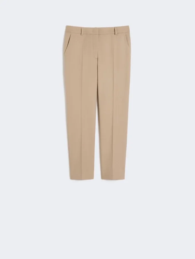 Stretch cotton trousers, camel