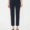 Stretch cotton trousers, navy