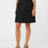 Stretch cotton wrap skirt, black Stretch cotton wrap skirt, black