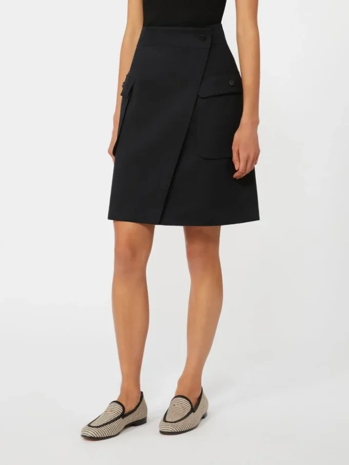 Stretch cotton wrap skirt, black Stretch cotton wrap skirt, black