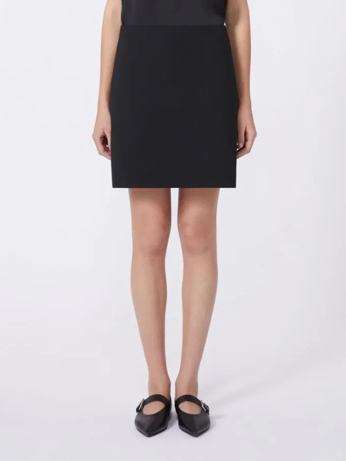 Stretch gabardine mini skirt, black Stretch gabardine mini skirt, black