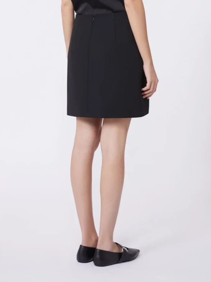 Stretch gabardine mini skirt, black Stretch gabardine mini skirt, black