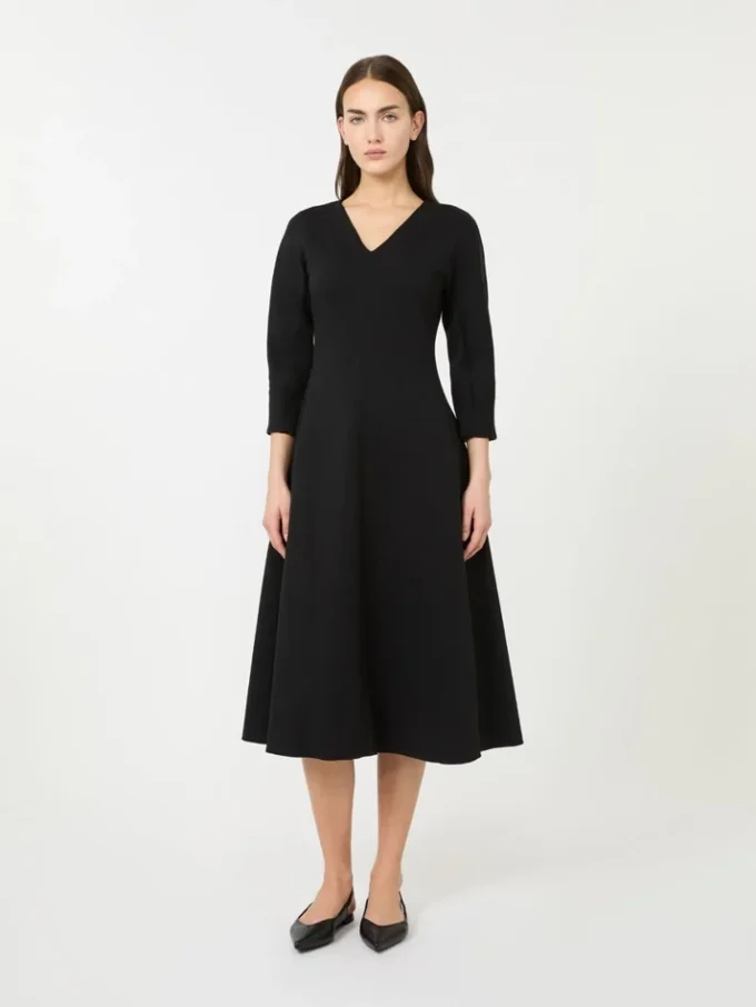 Stretch jersey dress, black