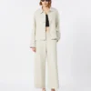 Stretch linen and cotton jacket, ivory