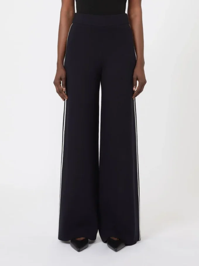 Stretch viscose trousers, navy