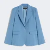 Stretch wool blazer, light blue