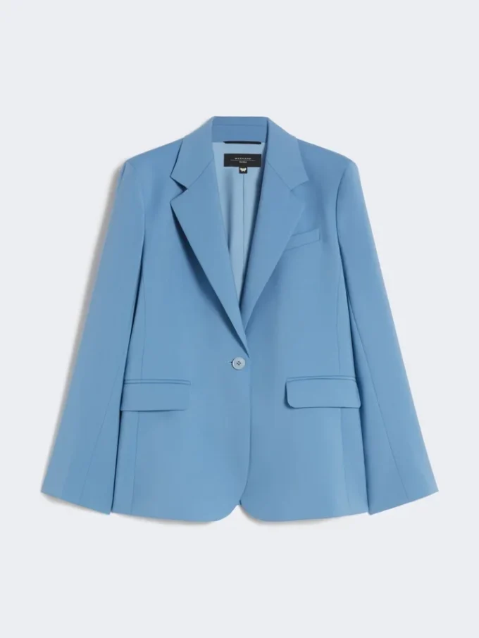 Stretch wool blazer, light blue