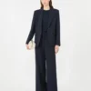 Stretch wool blazer, navy