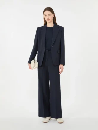 Stretch wool blazer, navy