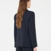 Stretch wool blazer, navy