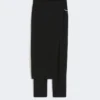 Stretch wool trousers with removable panel, black Stretch wool trousers with removable panel, black