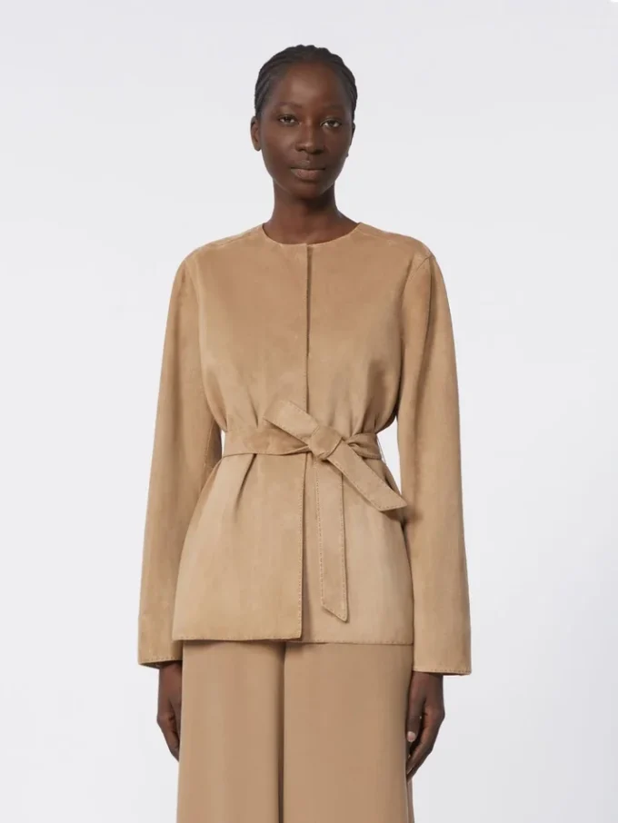 Suede jacket, hazelnut brown