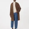 Suede overcoat, brown