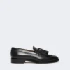 Tasselled leather loafers, black