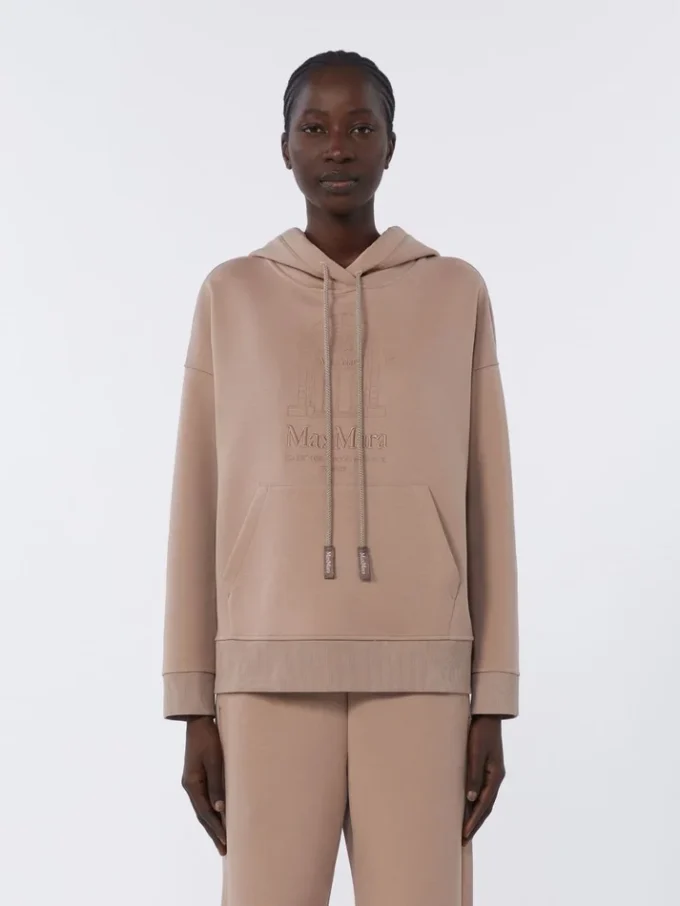 Technical cotton jersey sweatshirt, pink