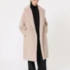 Teddy bear icon coat in alpaca and wool, beige