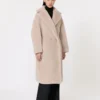Teddy bear icon coat in alpaca and wool, beige